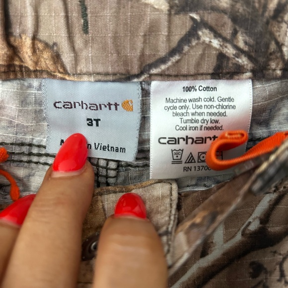 Carhartt Boys 3T Camouflage Cargo Shorts Adjustable Waist Real Tree - Picture 2 of 10